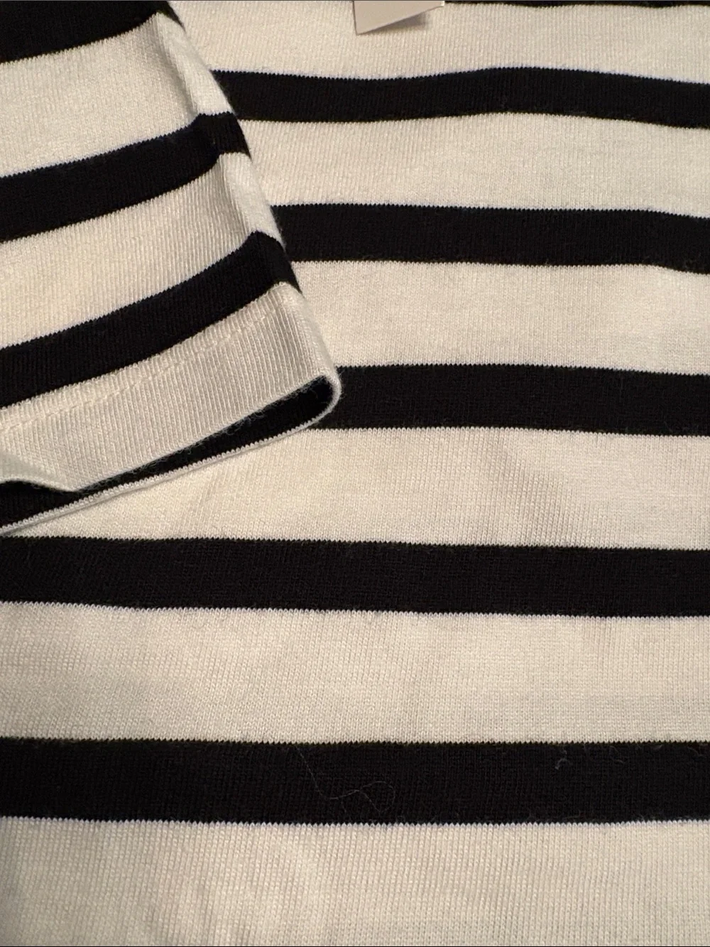 Madewell women’s The Perfect Crewneck Tee Jersey black white stripe Size M NWT